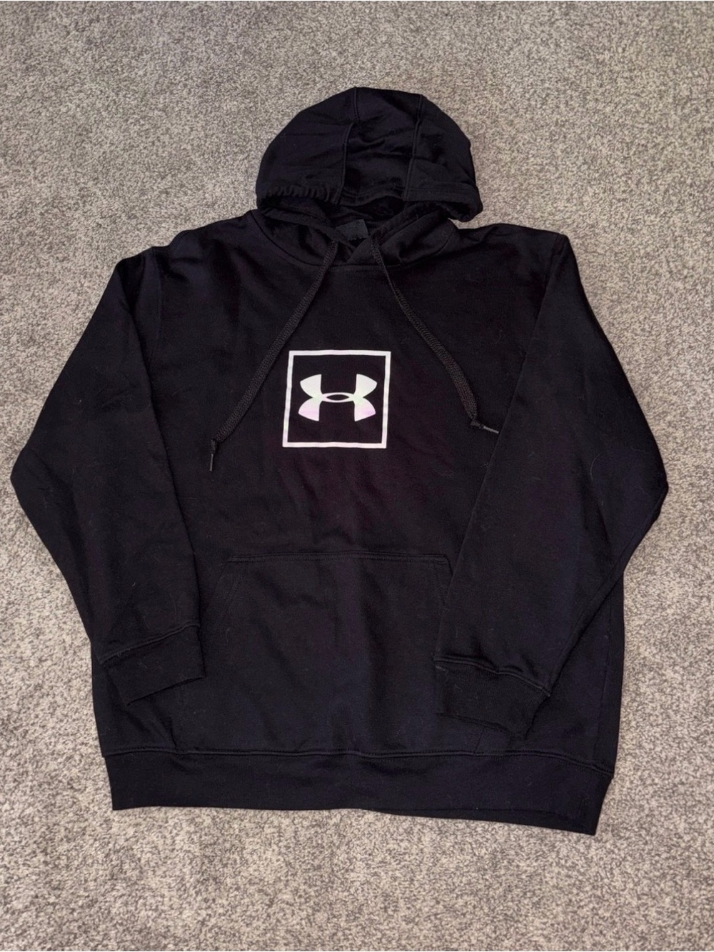Men’s - Under Armour Black Hoodie with White Logo